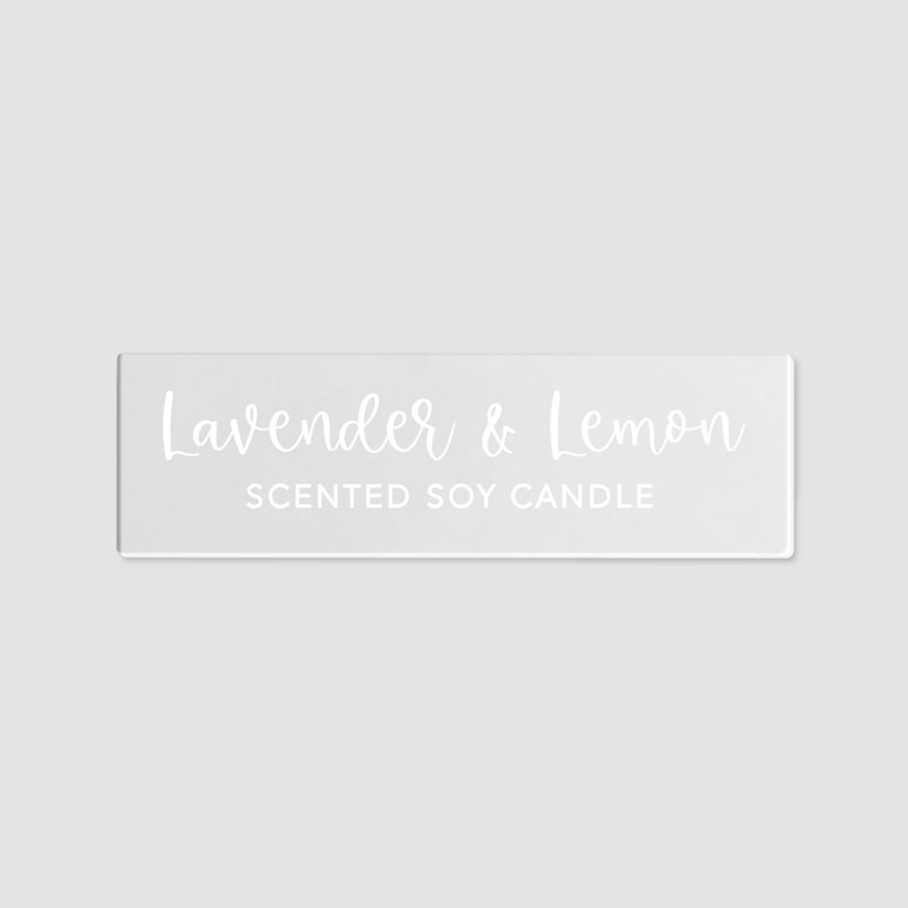Personalised Candle Label - 50 pz 45x15mm Personalizzato Candela Trasparente