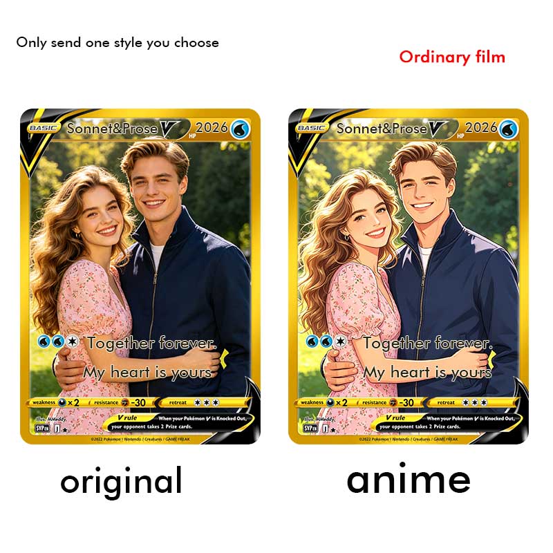 Pet Portrait Custom - Carte Pokémon Personalizzate Stile Anime con