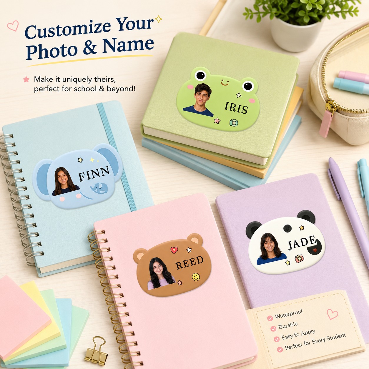 Custom Photo Book - Adesivi personalizzati con foto e nome,