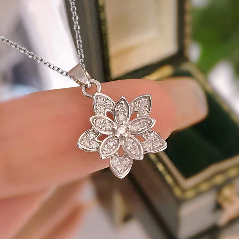 Birth Flower Necklace - Collana con fiori in argento sterling