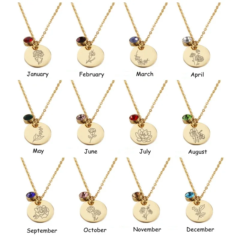 Mese di nascita Fiori Clipart  - Birth Flower Necklace recensione e prezzo