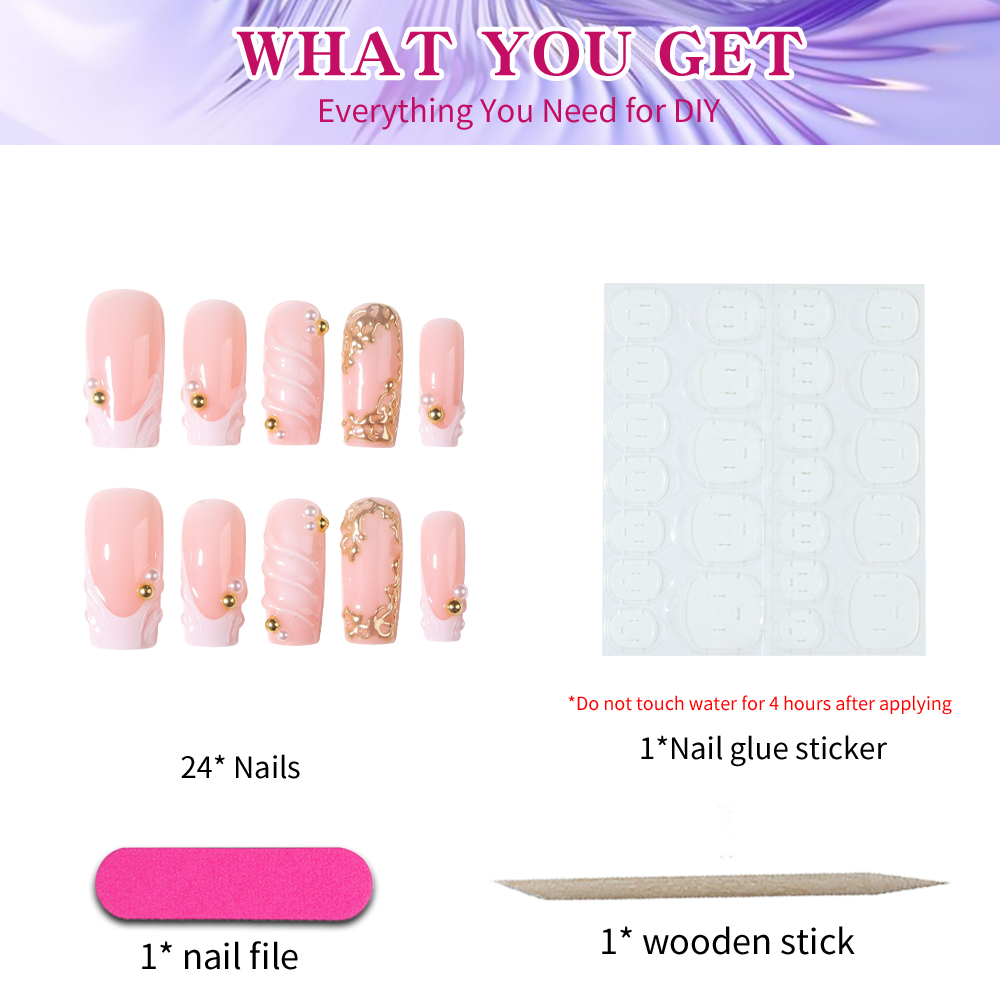 24 pezzi per set. Unghie finte - Pressed Flower Art recensione e prezzo